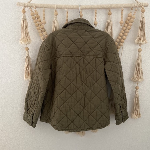Dip boys quilted jacket army green twill utility shirt jacket kids medium 8/10 - Picture 7 of 14